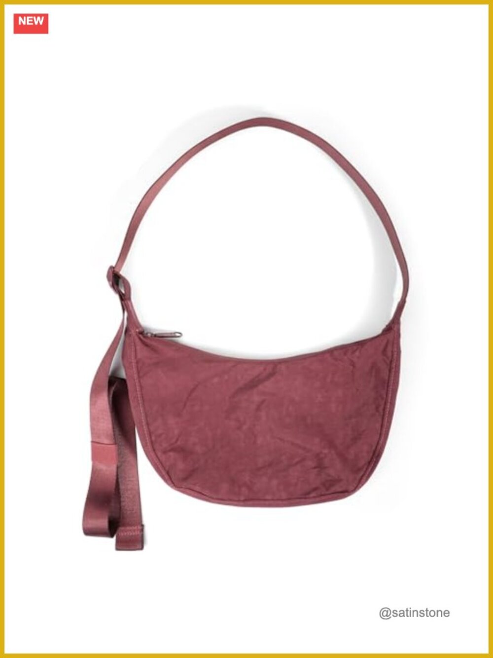 Nylon Crescent Crossbody Bag Slouchy Shoulder Adjustable Strap